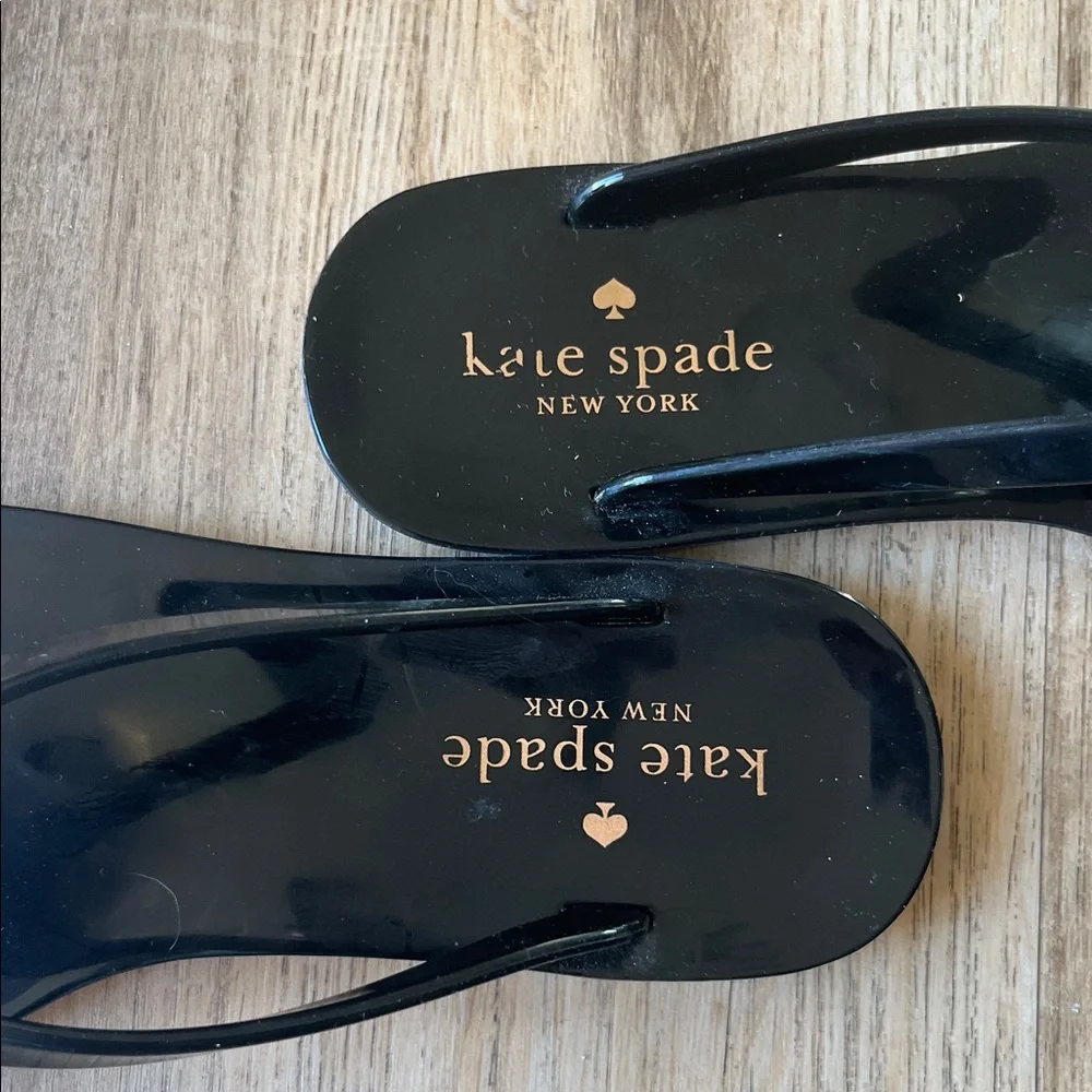 Kate Spade Black Jelly Flip Flops size 6
